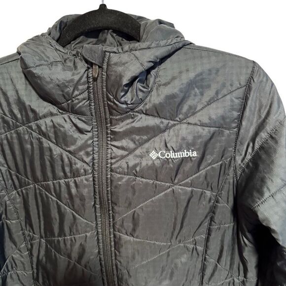 Columbia- Mighty Lite Black Long Line Hooded Puffer Jacket OmniHeat, Size Small - Picture 5 of 16